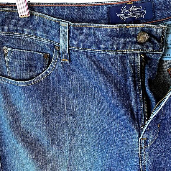 Levi Strauss Signature Vintage Stretch Low Rise Bootcut Blue Jeans Misses 16 - Picture 5 of 14